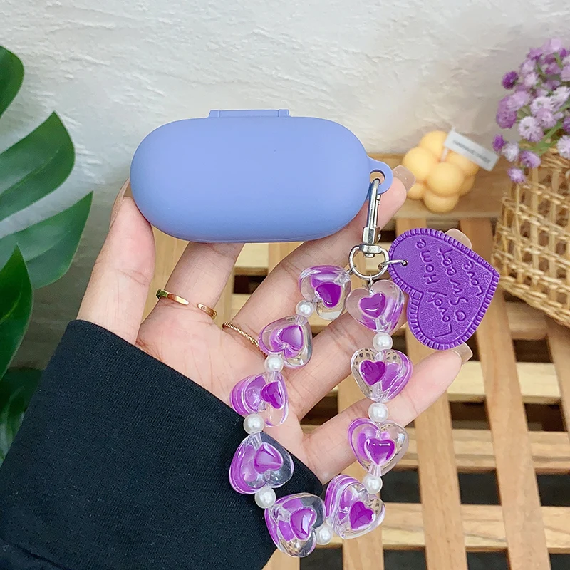 Funda bonita para Huawei FreeBuds SE Love Heart llavero funda para auriculares caja de cargador de auriculares de silicona para Freebuds SE Fundas