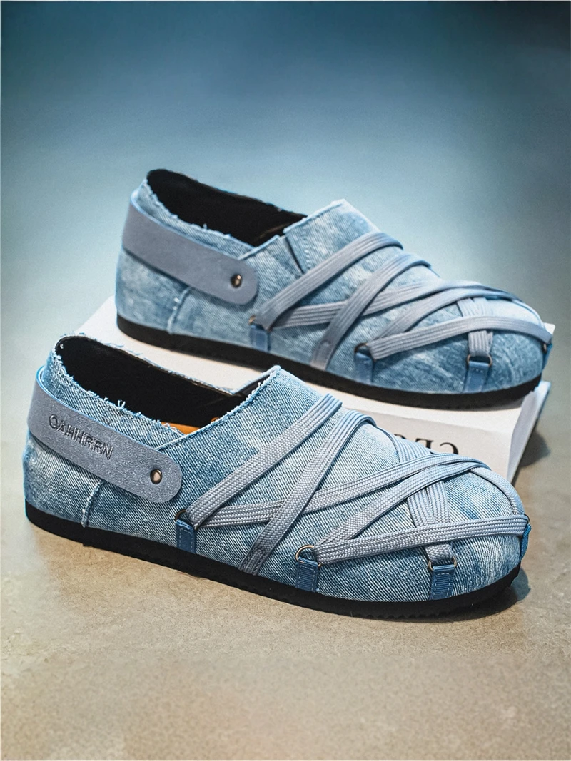 

Men's Birkfoot 2026 Summer New Breathable Slip-On Lace-Up Casual Flat Bottom Retro Bean Board Shoes Comfortable Fashionable