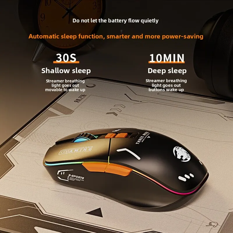 G308 Wireless Bluetooth Mouse - Rechargeable Optical Mouse, Quiet Silent for Gaming, E-Sports & Office with Mech Style