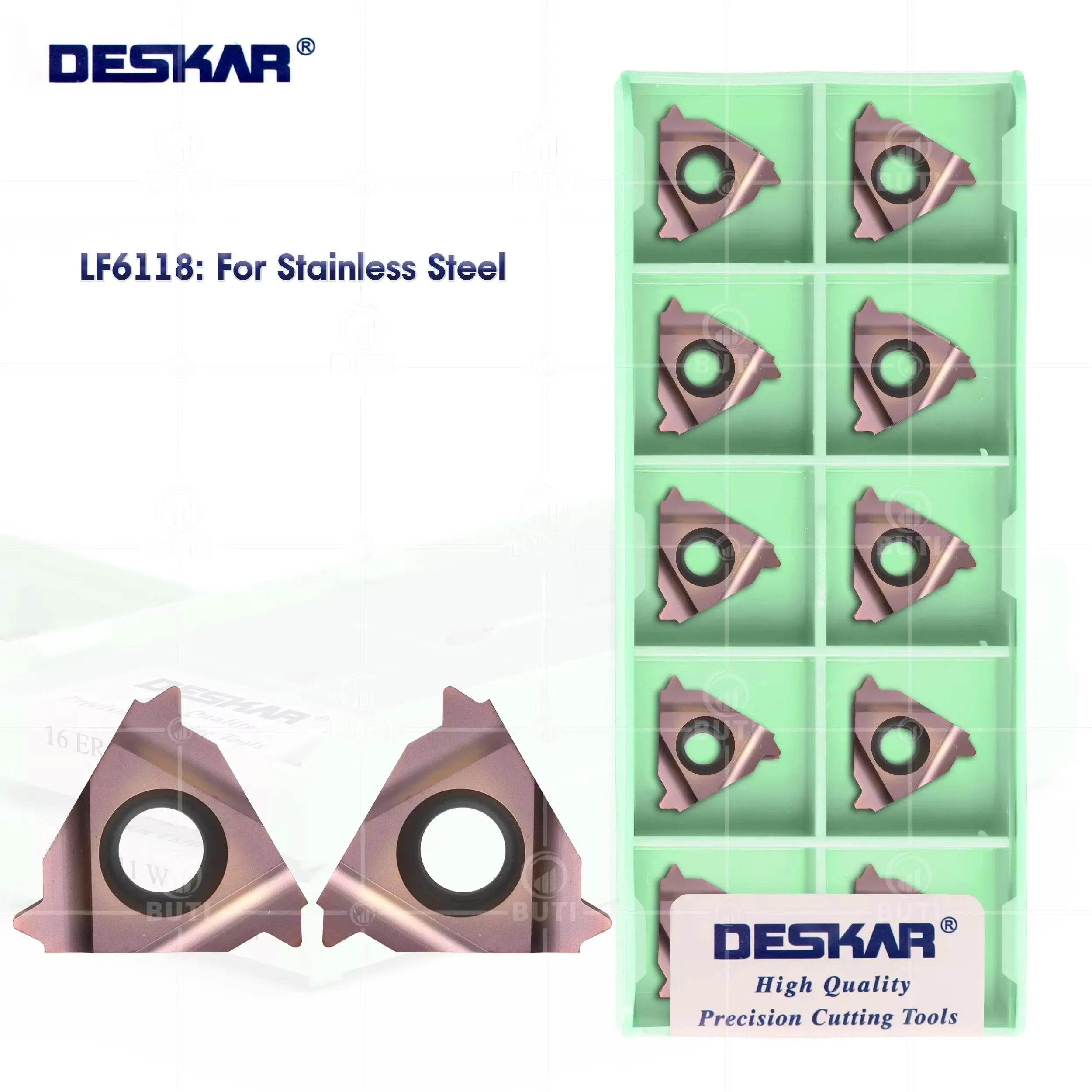 

DESKAR 100% оригинальный инструмент для нарезания резьбы серии 16ER 16IR 11 Вт 14 Вт LF6118 Обработка с ЧПУ из нержавеющей стали Режущая пластина с резьбовым лезвием
