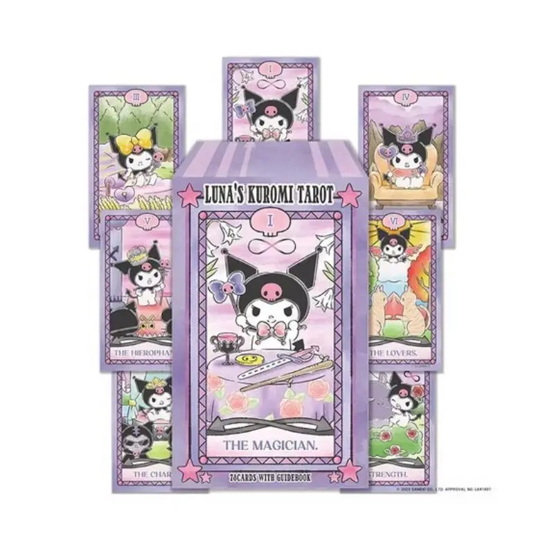 Cartas de Tarot Sanrio Kuromi My Melody, Cartas de Juego Anime Lindas, Cartas de Solitario, La Biblioteca Secreta de la Naturaleza para Niños