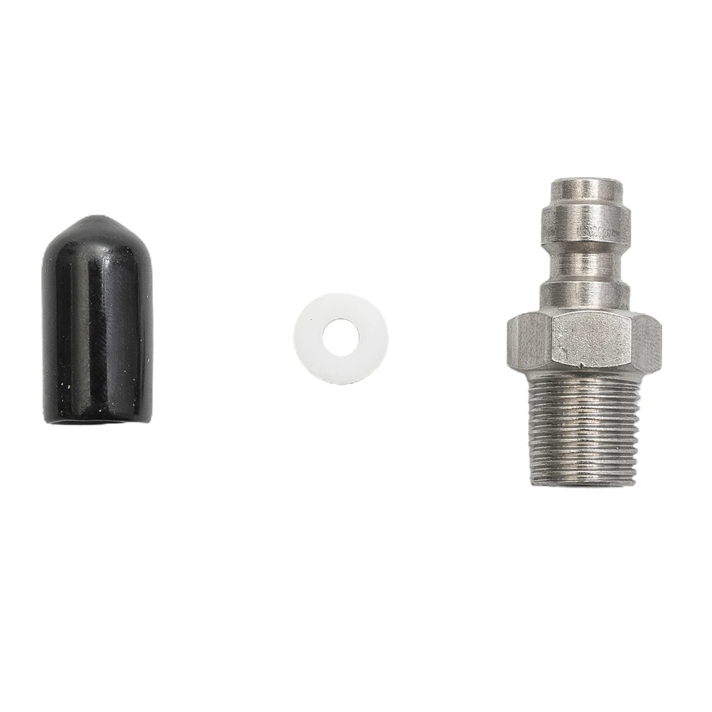 1pc 8mm Male Thread Quick-Connect Valve Filling With Valve for m10 1/8NPT 1/8BSPP Male Connector For High-Pressure Pumps-Tool