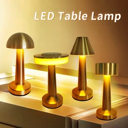 Rechargeable Metal Touch LED Table Lamp Bedside Decorative Desk Light For Bar Bedroom Restaurant Coffee Atmosphere Night Light