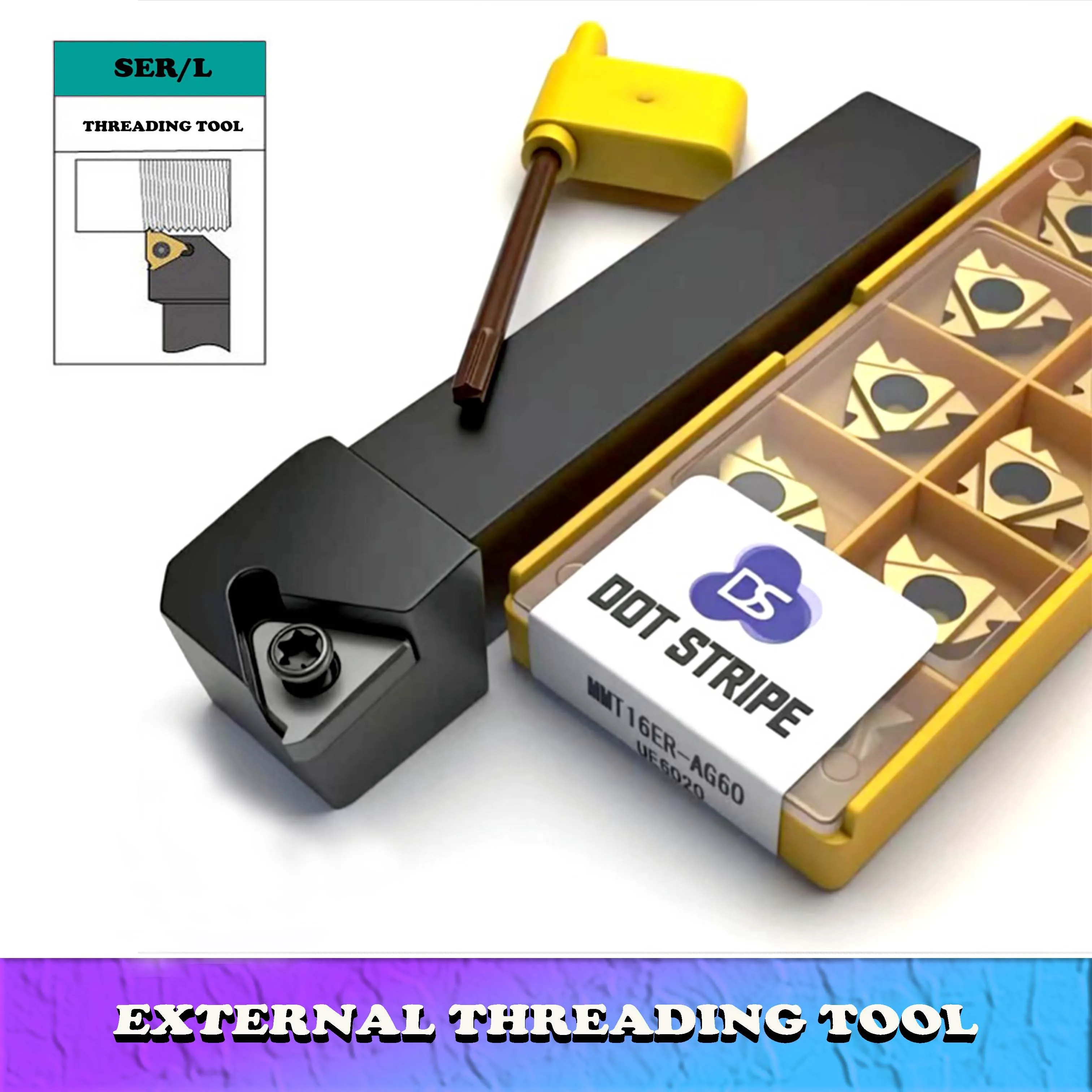 

SER1616H16 SEL1616H16 16 мм оригинальный держатель инструмента для токарной обработки резьбы токарный станок SER 1616 расточная оправка для твердосплавных вставок 16ER AG60