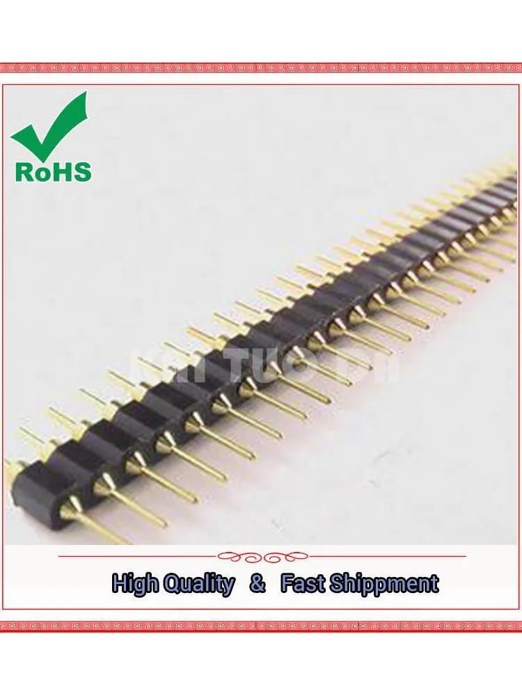 10 szt. 1x40 pinów okrągły jeden rząd głowica pinowa męski okrągły 1x40 MM 2.54MM 40 złącze pinowe 40-pinowy pasek 40 P — zdjęcie 2