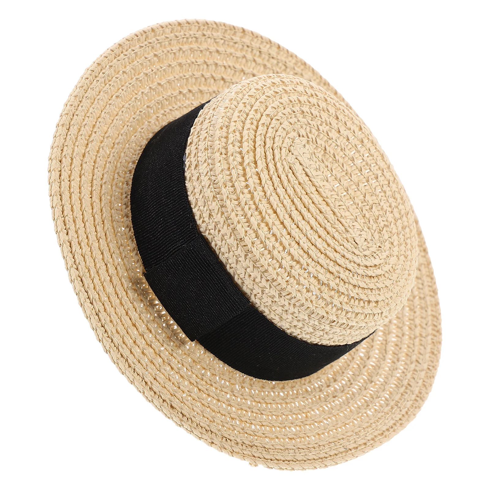 1 Piece Exquisite Mini Straw Hat for Hand-Woven Flat Top Decor Accessory Unique Creative Design for DIY Clothing Ornament