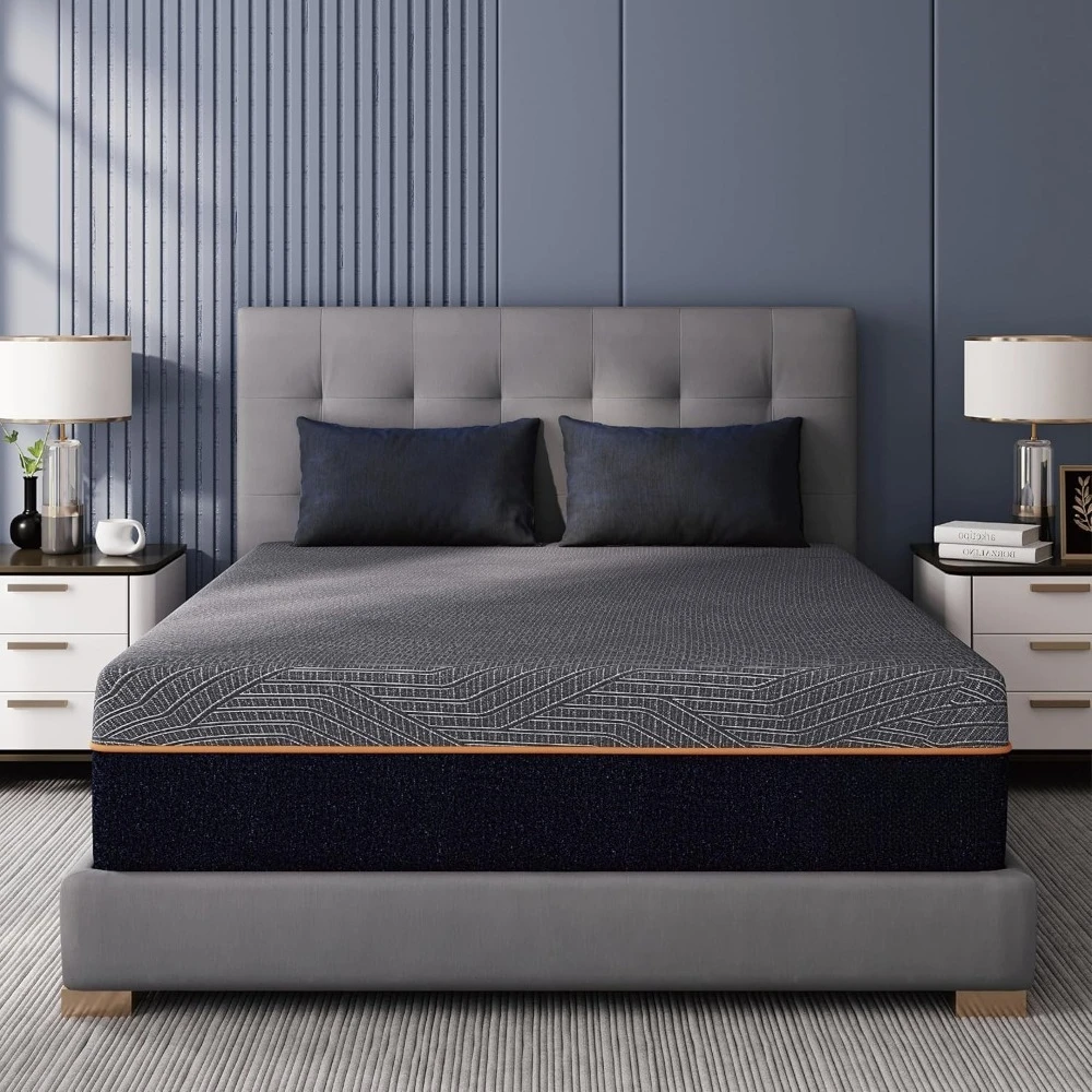 

12 Inch King Memory Foam Mattress For Back Pain, Cooling Copper Gel Bed In A Box,