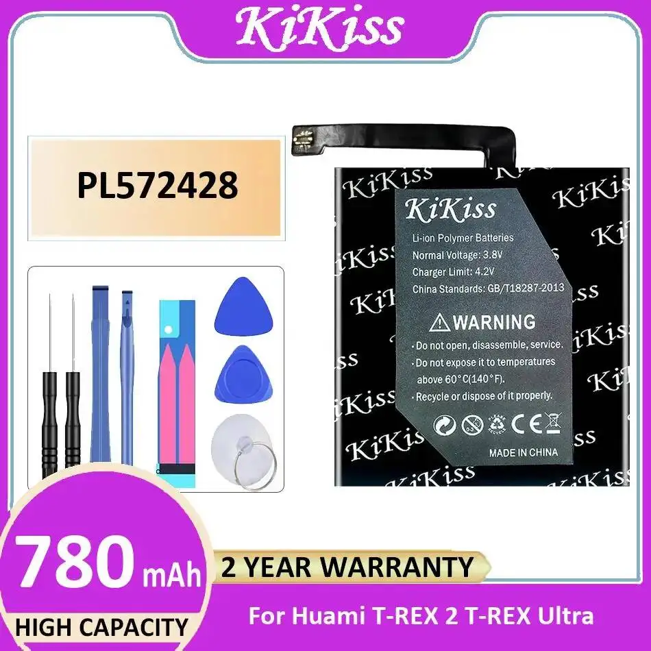 500-780mAh Battery PL502524V ( NO Wires ) PL572428 PL502524V ( With Wires ) For Huami Amazfit t-Rex Verge 2 Pro Lite Ultra