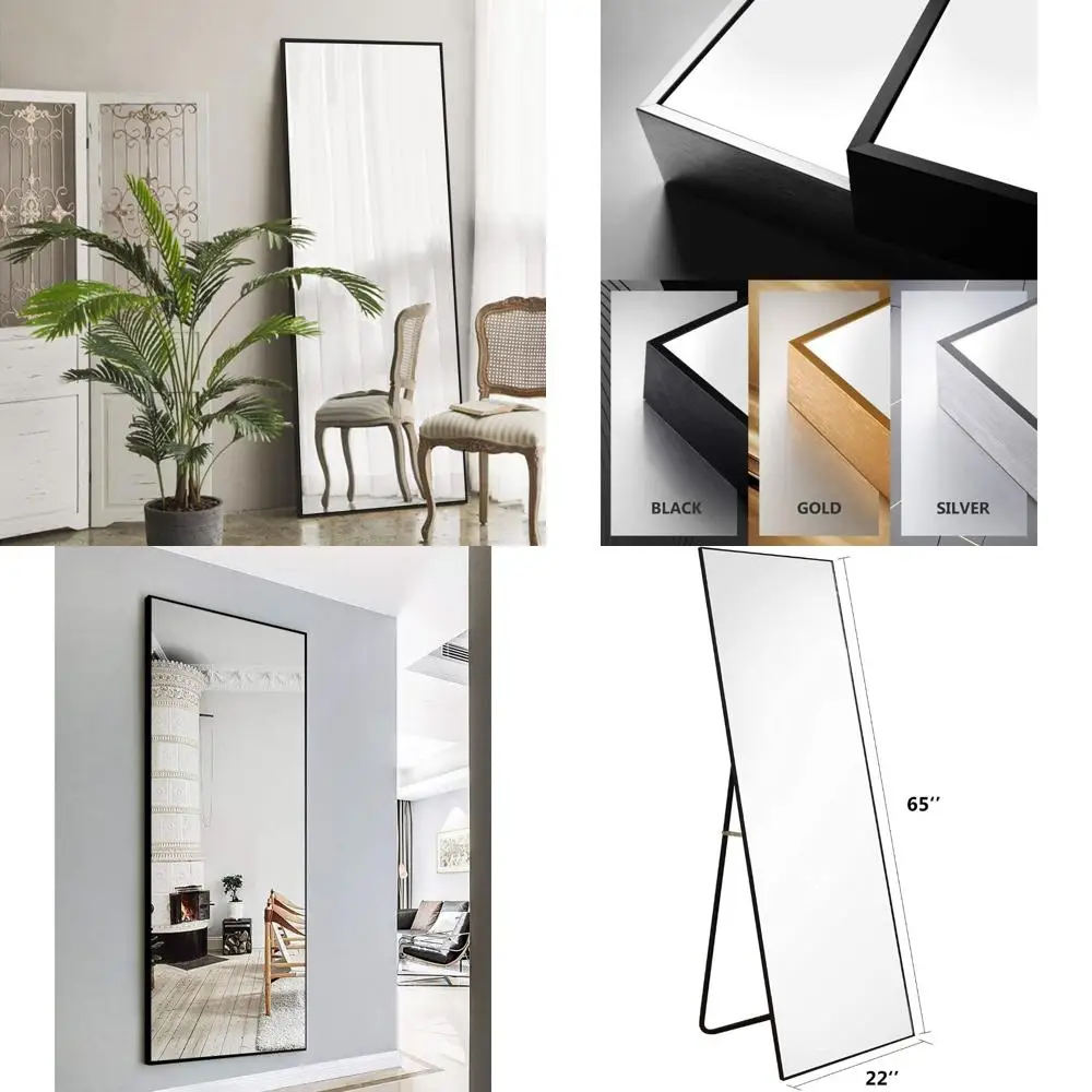 Full Length Wall-Mounted Mirror for Home, Bedroom, Living Room, Dressing Area, Leaning or Standing Option, Ideal for Full Body V