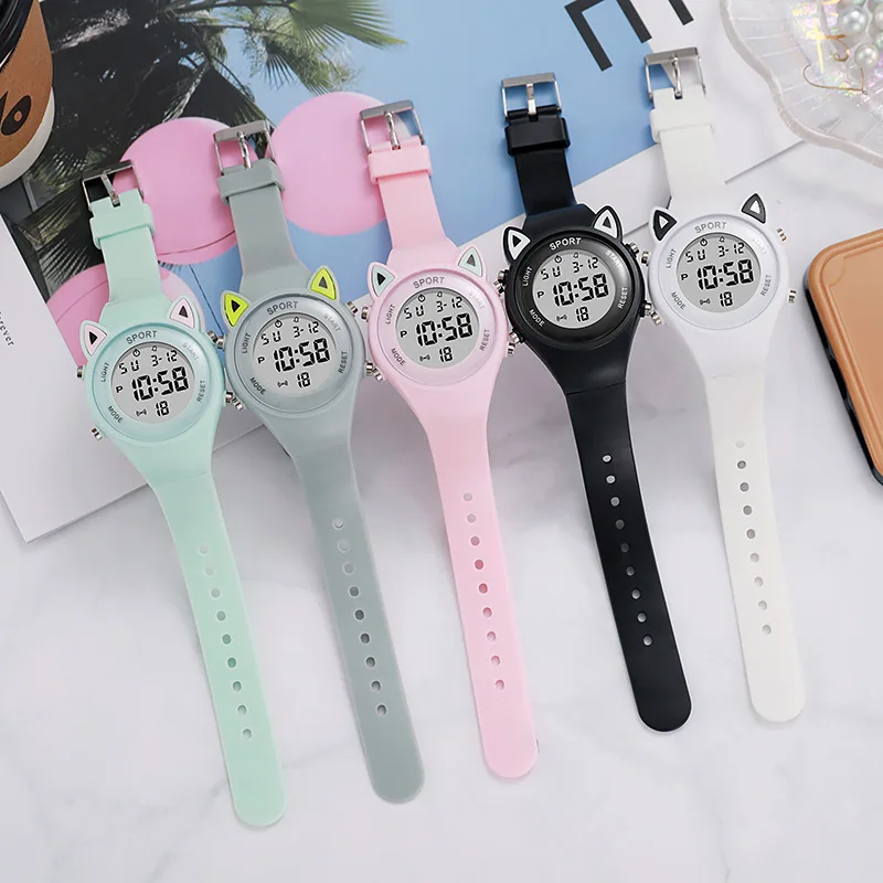 Electronic watch, fashionable luminous multi-function student electronic watch
