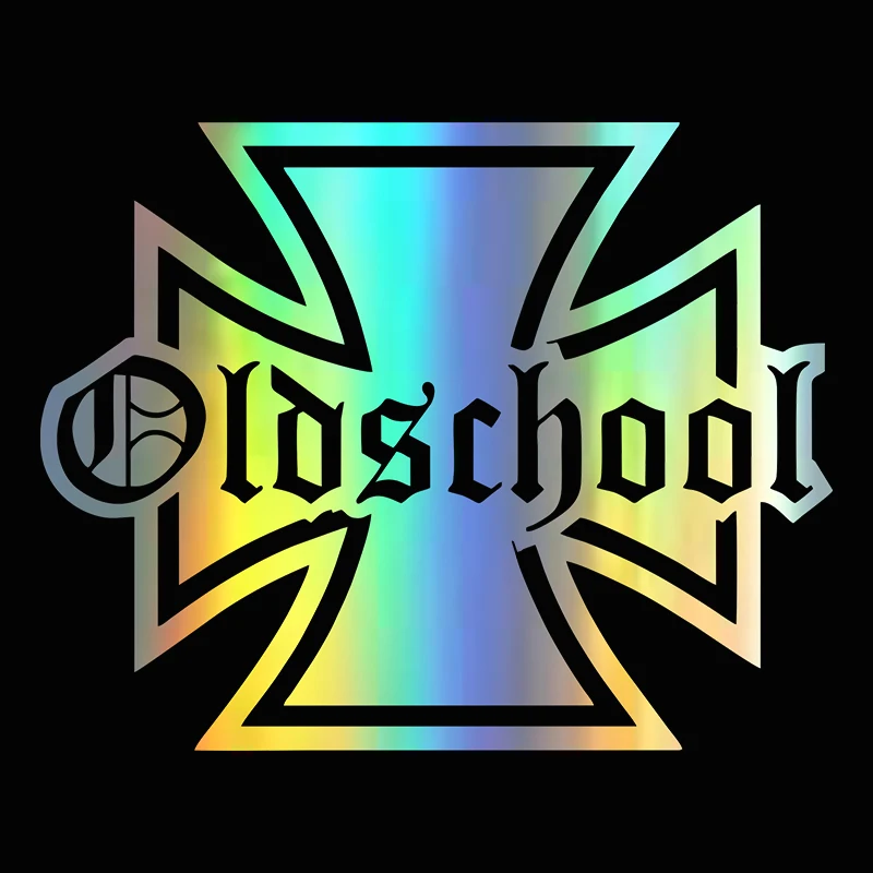 Old School Personality Vinyl Sticker, Black Silver Styling Decal, Universal Car Truck Window Exterior Decoration Accessories