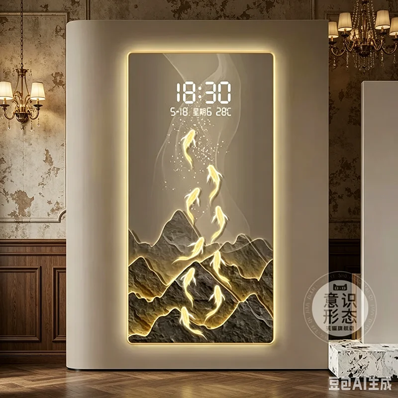 Rectangle Decoration Clock Wall Creative Lounge Unique European Aesthetic Wall Watch Modern Relogio De Parede Room Decorations