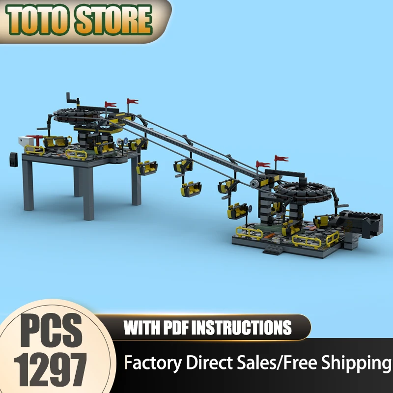 

City Street View Moc Building Bricks Chairlift GBC Building Technology Modular Blocks Gifts Christmas Toys DIY Set Assembly