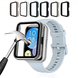 Glas gehäuse für Huawei Uhr fit 2 Schutz Smartwatch Zubehör PC Full Cover Stoßstange gehärtete Folie für Huawei Fit2 Gehäuse