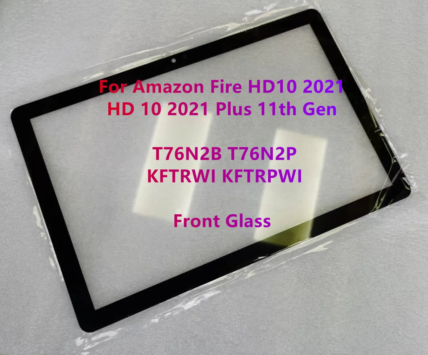 Panel de pantalla táctil de cristal frontal + OCA laminada para Amazon Fire HD10 2021 HD, 10, 2021 Plus, 11. ª generación, T76N2B, T76N2P, KFTRI, KFTRPWI, nuevo