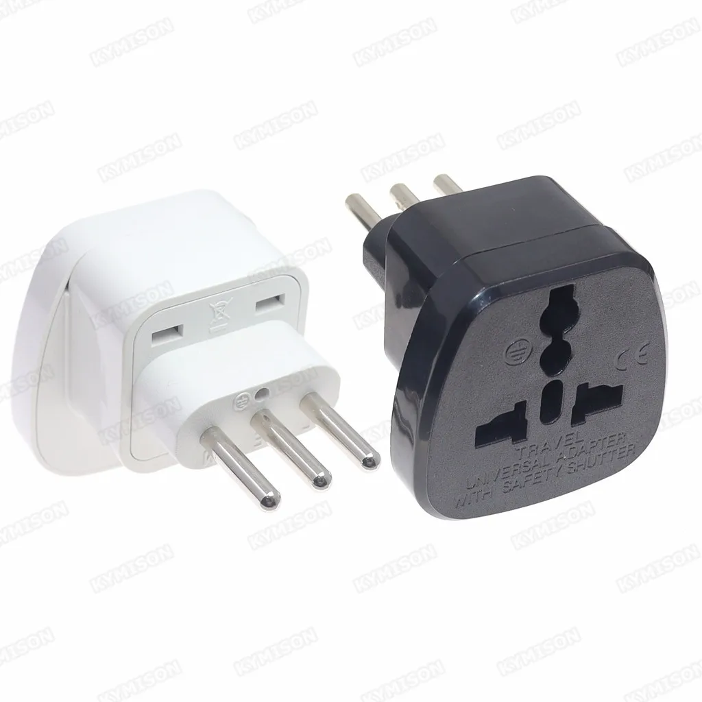 Italian Travel Plug Type L Universal US UK AU EU to Italy Conveter with Safety Shutter Electrical Power Plug Adapter 10A