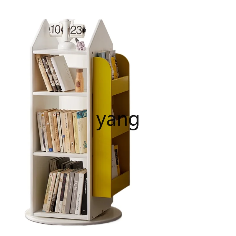 

CX Children's Solid Wood Rotating Bookshelf 360-Degree Bookcase Picture Book Storage Rack