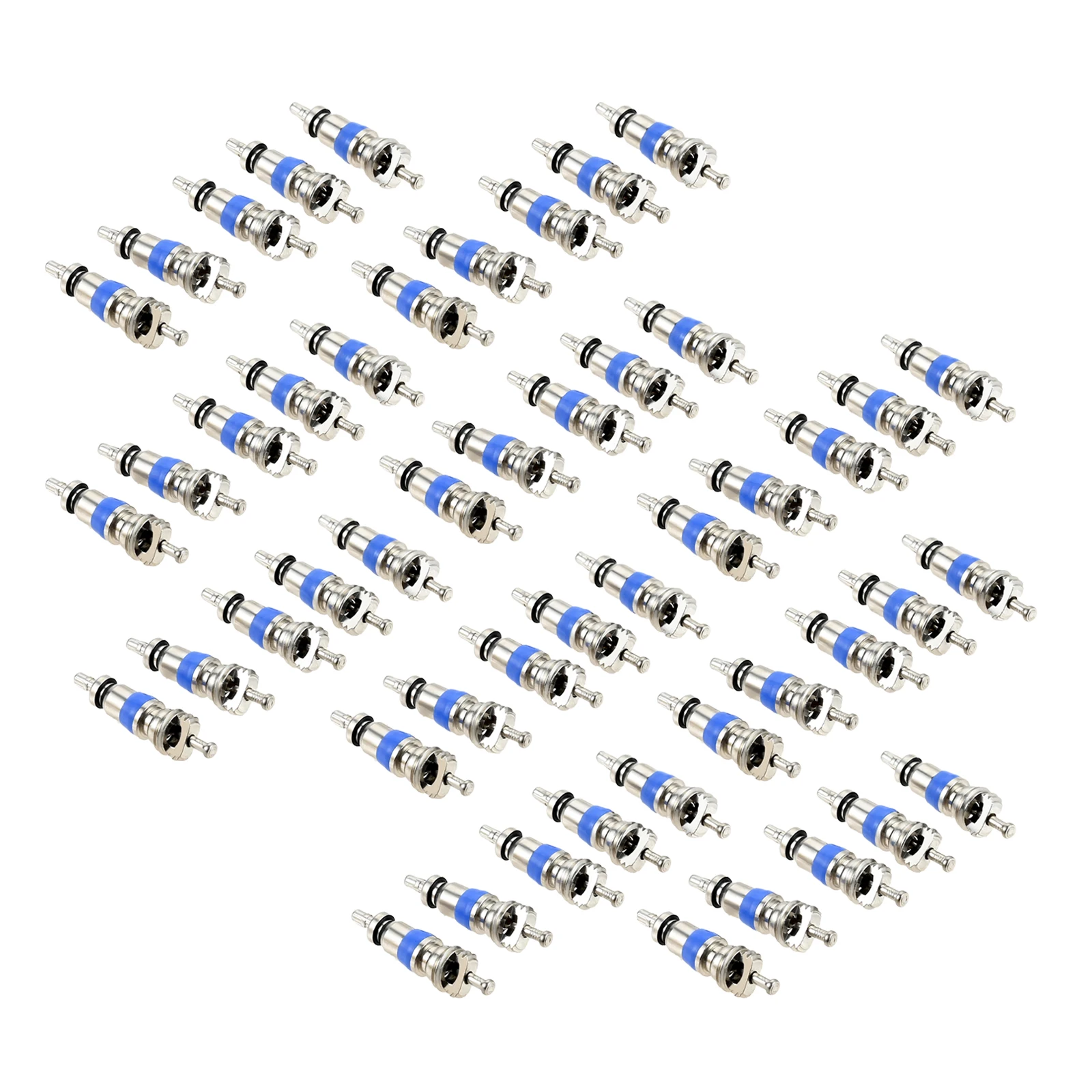 Juego de núcleos de válvula de aire acondicionado y refrigerante A/C HVAC para coche, 50 Uds., alta presión con Kit de núcleos de válvula de sellado compatible con R410 R32 R22