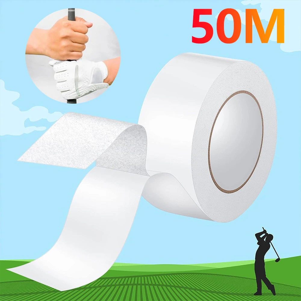 50M Professional Golf Grip Tape Double Sided Adhesive Strip Club Repair Wrap Grip Installation Resists Wrinkling for Golf Clubs