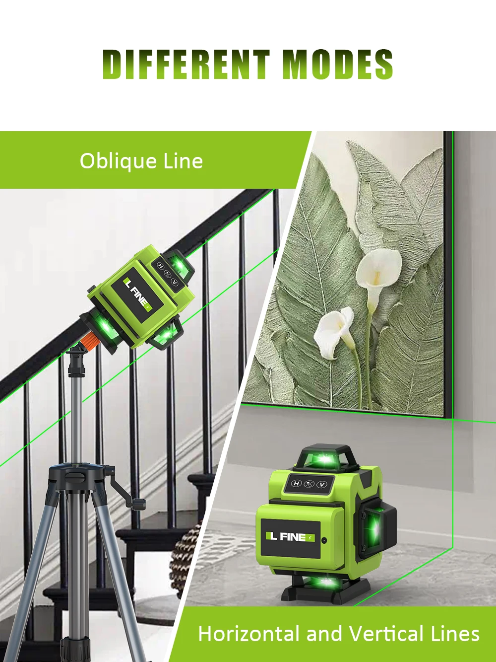 Imagem -03 - Lfine-laser Profissional de Nivelamento 16 Linhas 360 Nível Horizontal e Vertical Níveis com Bateria Recarregável Ferramentas