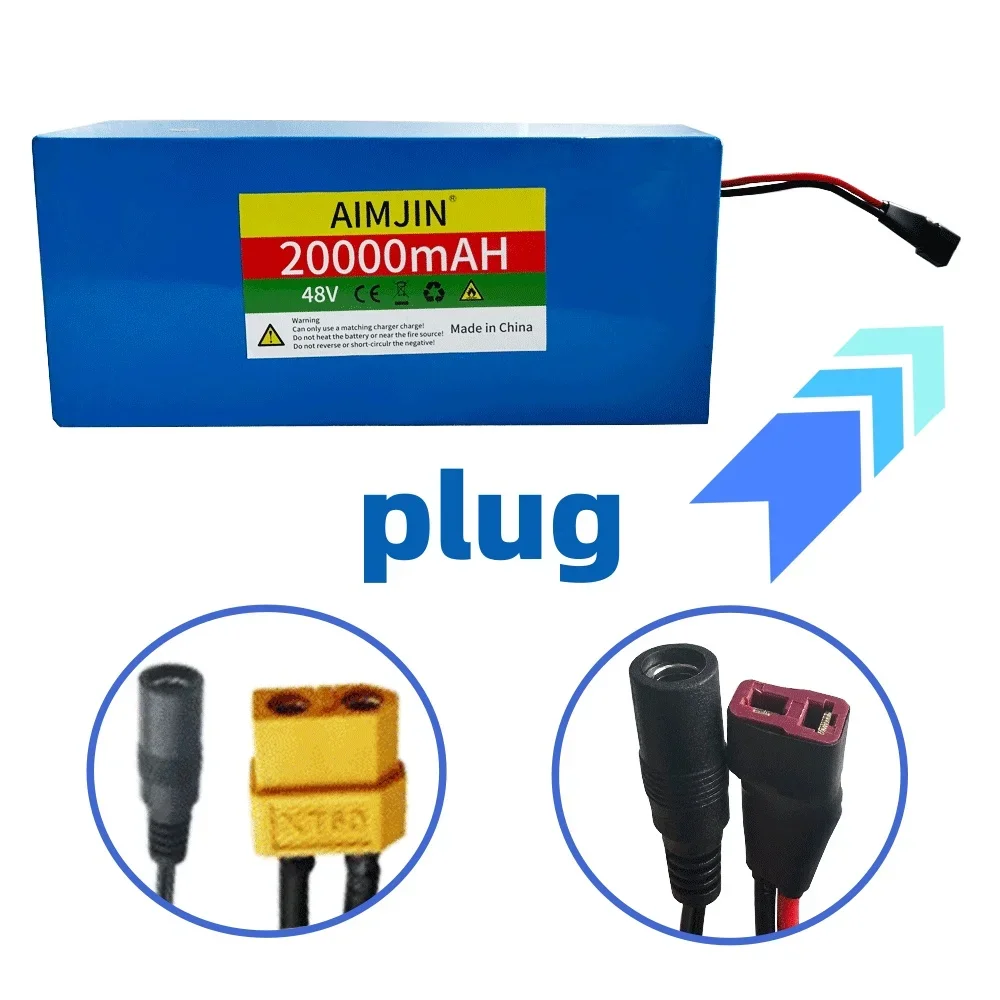2025 NEW 48V 20Ah 18650 Lithium Battery 13S5P 1000W Battery Pack +54.6V 2A Charger