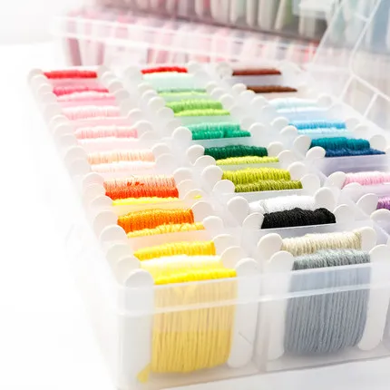 Novice beginner European embroidery thread Cross stitch thread polyester cotton thread Plastic boxed 50 color embroidery thread