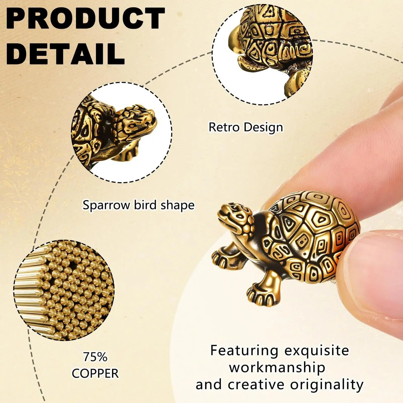 

Bird Bath Disk Ornaments Cleaner Turtle Shaped 4Piece Copper Disc For Bird Bath For Fountain Outdoor Garden Water Winter