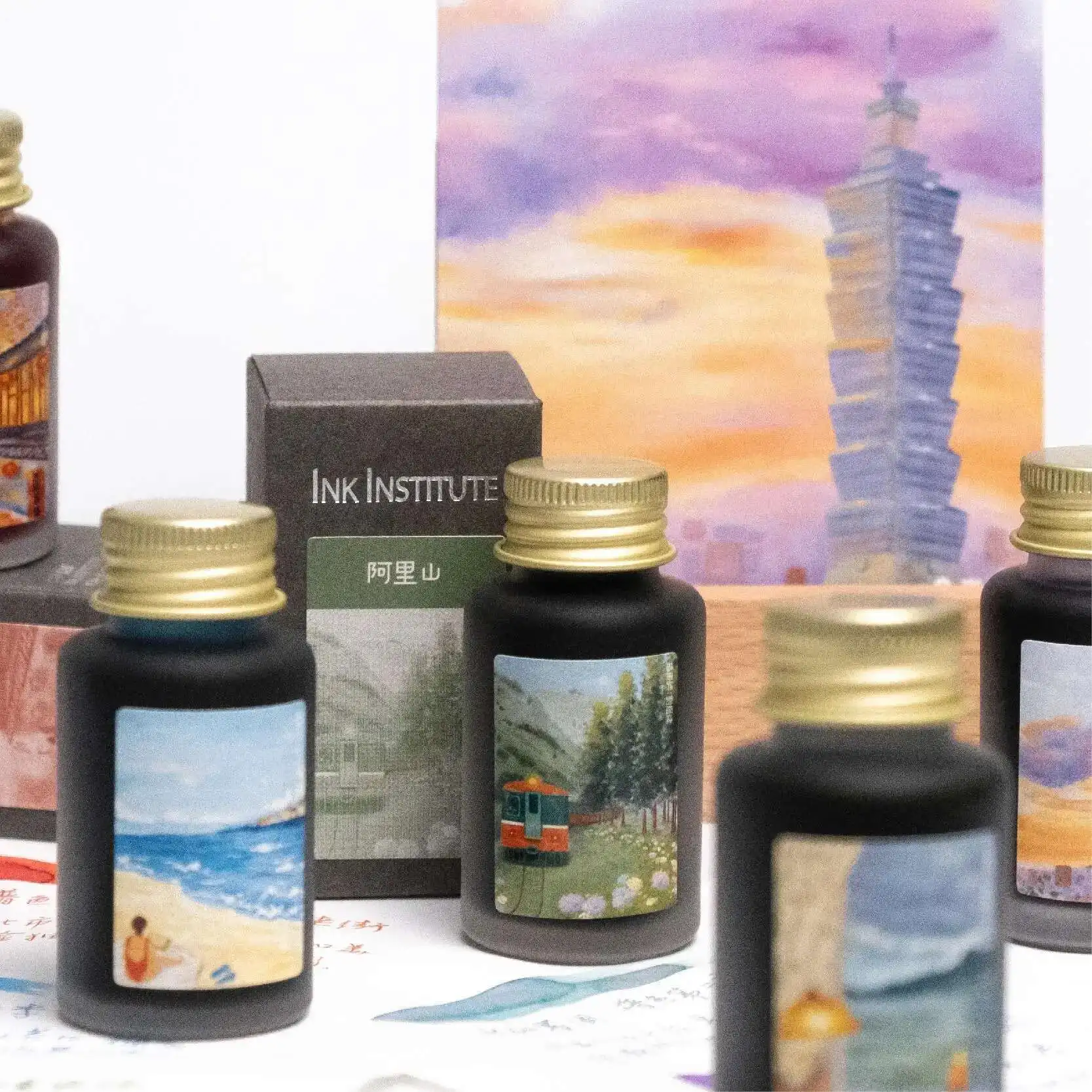 Ink Institute Taiwan Scenic Spot Regular Series  Non Carbon Pen Ink ,Drawing Color Ink 30ml