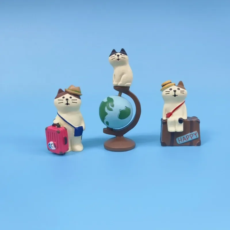 Bread Baguette Cake Bakery Series Scene Creative Cat Action Figures Car Interior Desktop Miniatures Resin Ornament Accessories