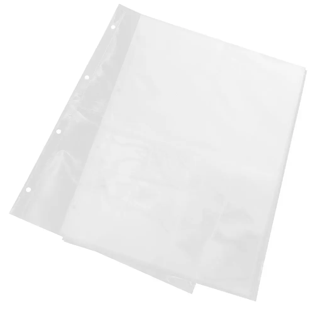 

20 Sheets A4 Binder Pockets Photo Album Replacement Pages Clear Wear-Resistant PP Material for Postcards Coupons Collectibles