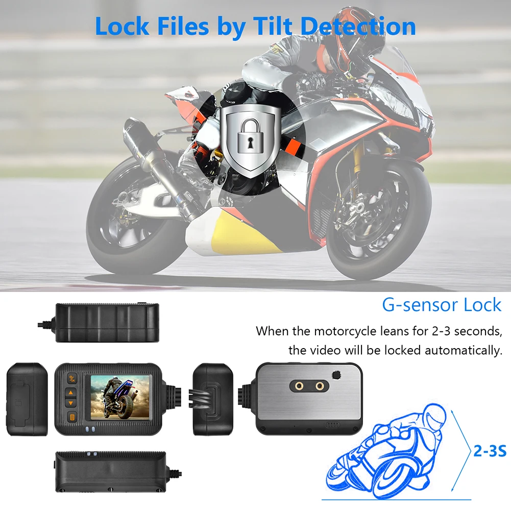 1080P Dual Lens Moto Bike videoregistratore Moto DVR HD impermeabile visione notturna Dash Cam, G-Sensor Recorder Box