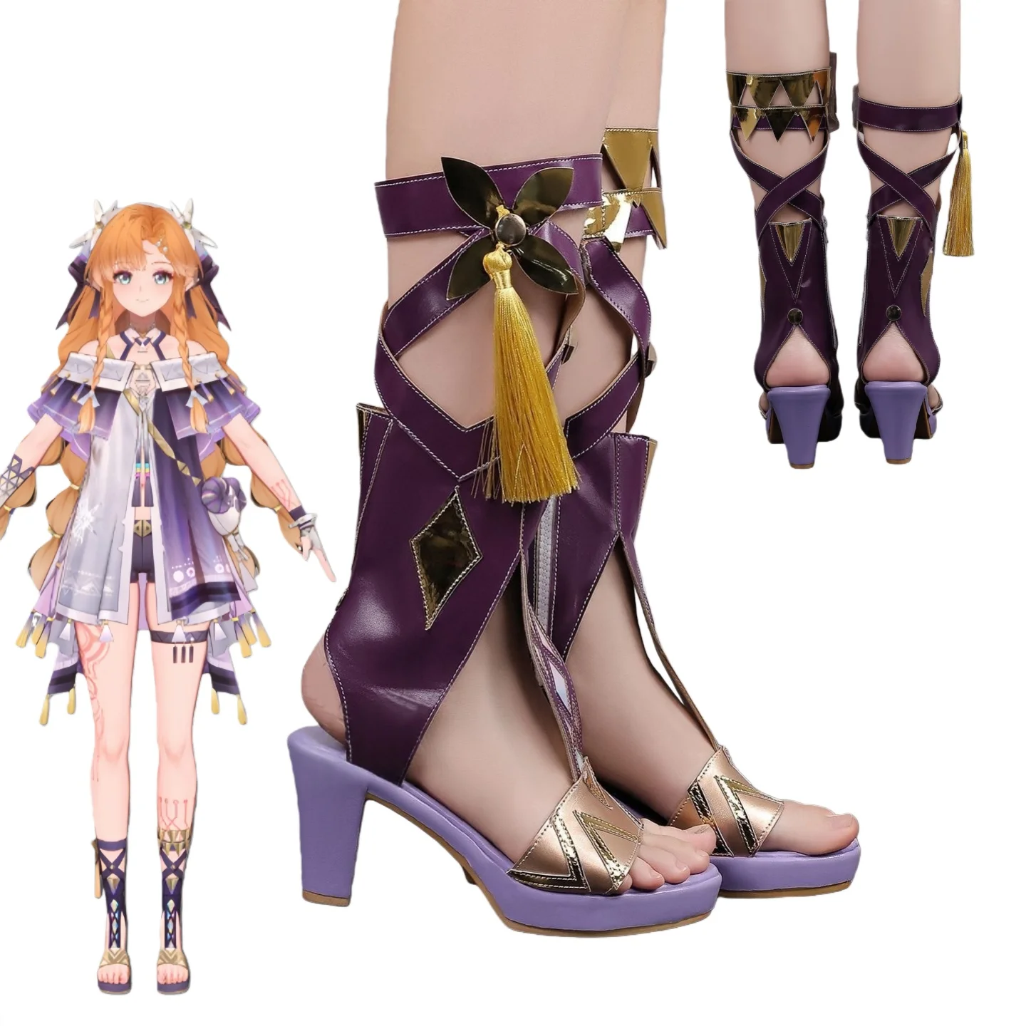 

Туфли на высоком каблуке Wuthering Waves Sigrika для косплея, аксессуары для костюмов, реквизит, аниме-обувь Sigrika для женского костюма