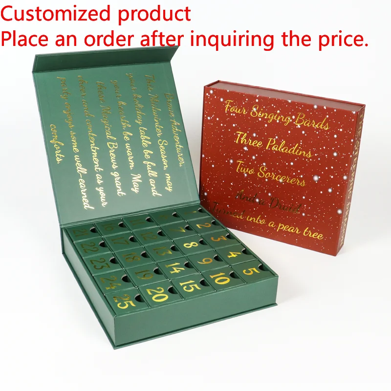 Customization.Customization.New Design Christmas Calendar Boxes 12 Days Custom 24 Days Countdown Reusable Candle Advent Calender