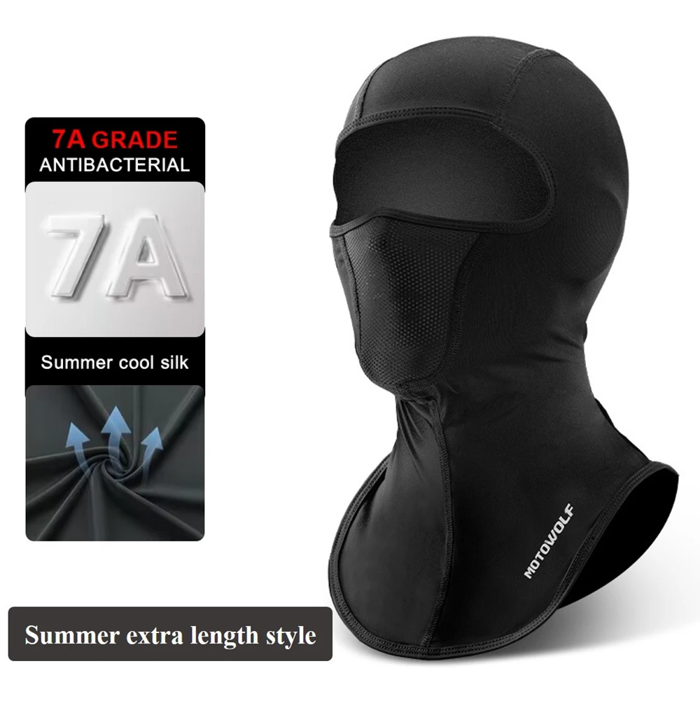 Summer Cycling Cap Ice Silk Breathable Anti-UV Balaclava Men Women Full Face Mask Motorcycle Running Cool Sport Gear