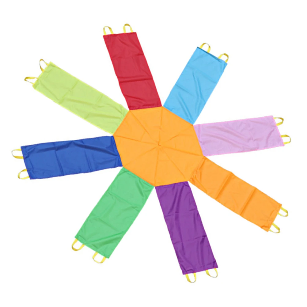 Ombrelli da lancio per paracadute arcobaleno per asilo, giocattolo per addestramento scolastico per bambini
