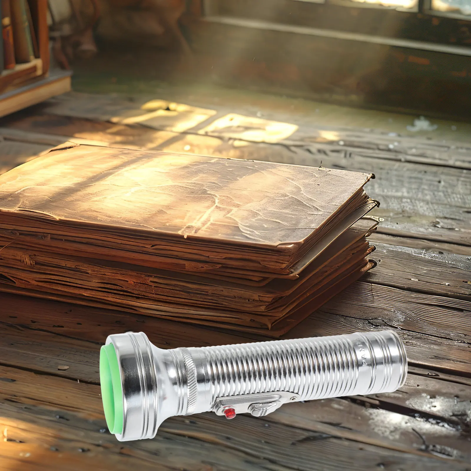 

1pc Retro Old-fashioned Flashlight Vintage 70s Metal Aluminum Heavy Duty Decor Night Torch Operated Led Rural Heritage