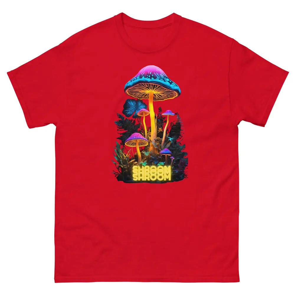 Neon Shroom classic tee; Psychedelic Mushroom T-shirt High Quality 100%Cotton Short Sleeve