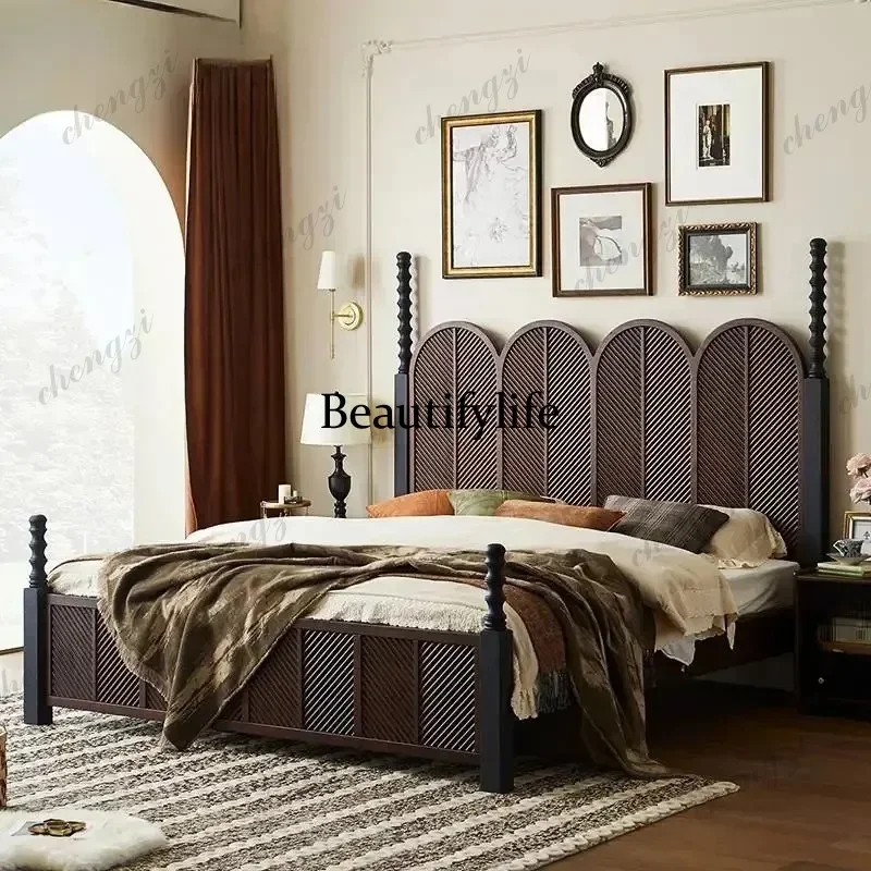 E136 Comforter Frame Double Bed Adult Modern Italian Bedframe Full Size Double Bed Bedroom Storage Lit 2 Personnes Home
