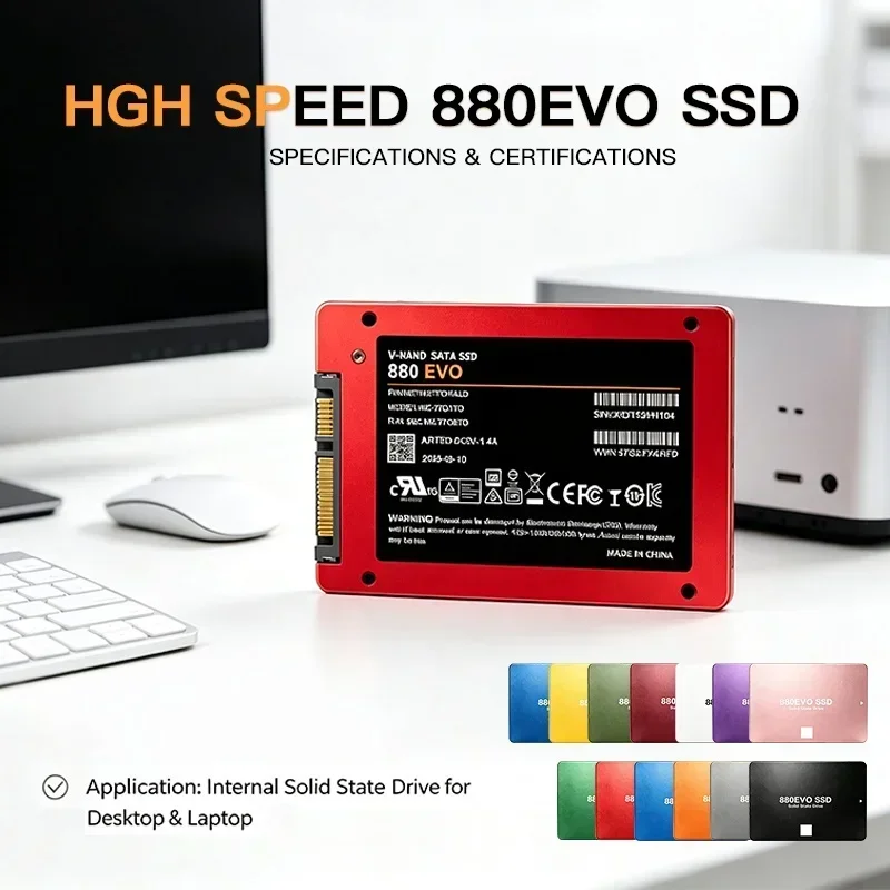 High Speed 880 EVO SSD 500GB 1TB 2TB 4TB Original SATA3 2.5 Inch Inside Solid State Disk Laptop Microcomputer Desktop Super