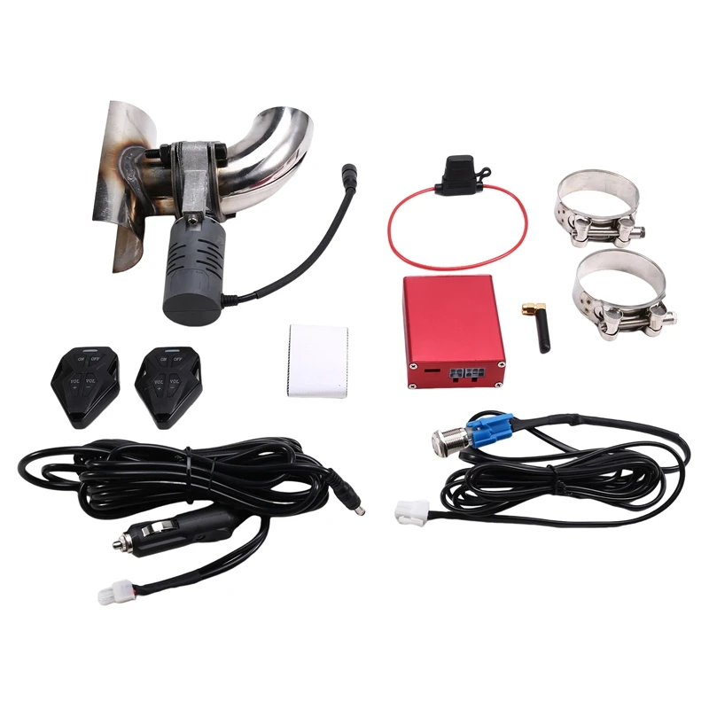 Car Exhaust Sound Valve System Clamp Pipe Connect Remote Controller Switch Button Adjustable Modification Kit