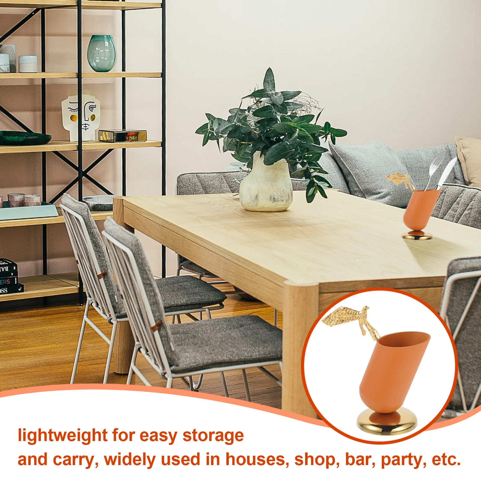 

Stainless Steel Cocktail Pick Holder Lightweight Space-Saving Design for Spoons Forks Picks Easy to Use Clean for Home