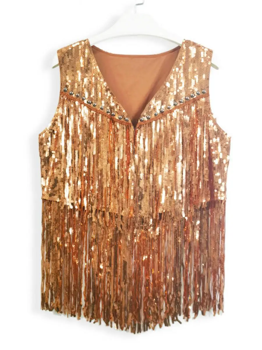 

Western Sle Sequin Free Sve Vest Women's Denim Jaet Open Cardigan iny Bling Country Western Faion Ladies Vest