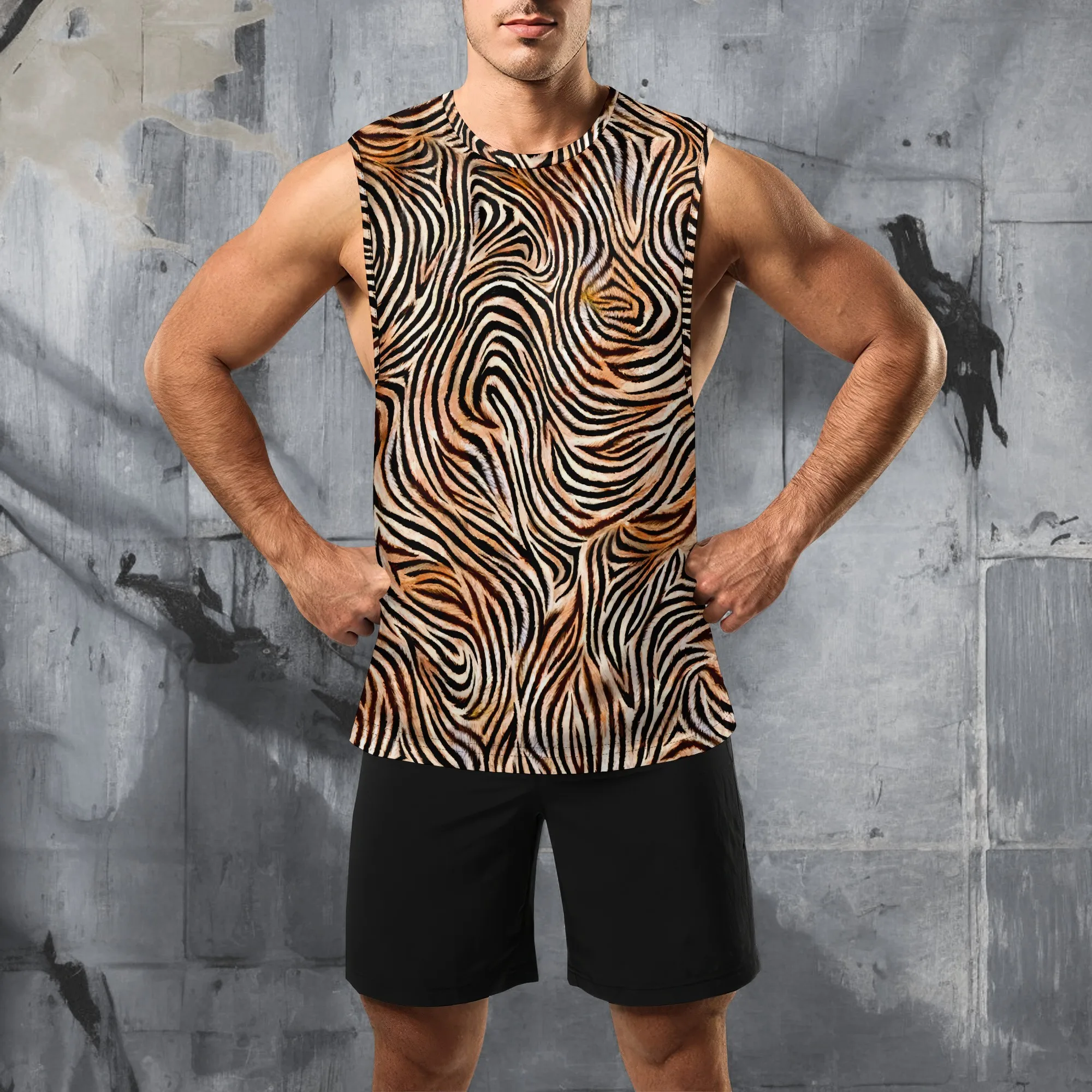 

YEAE Zebra Print Tank Top for Men Summer Casual Sleeveless Sports Vest