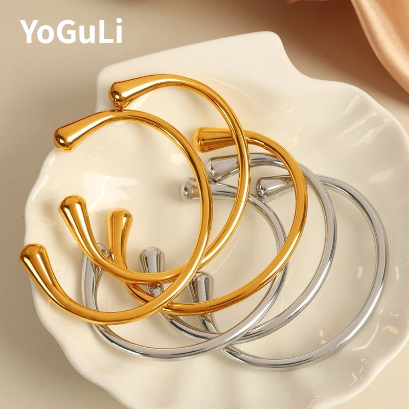 

Modern Jewelry Luxury Temperament Metal Open Bracelets For Women Party Gifts Simply Design Accessories 2025 Trend New