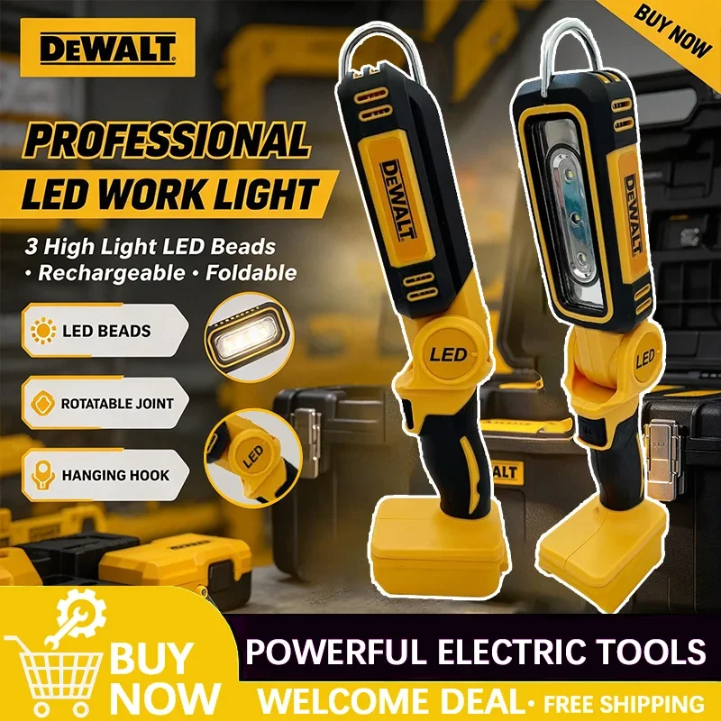 Dewalt GZD01 Lithium Ion Batteries Led Work Light Cordless Handheld Spotlight Jobsite Light Desk Lamp Powered