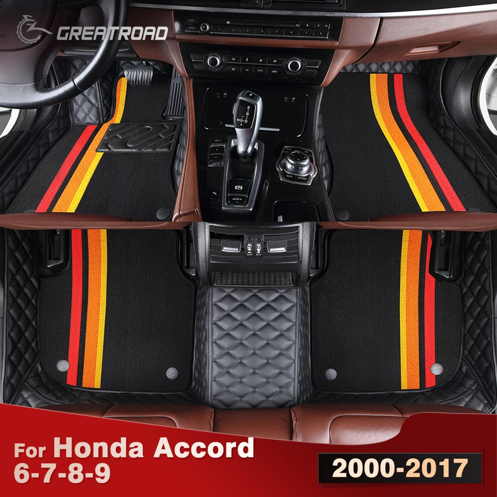 

Для Honda Accord 6-7-8-9 2000-2017 двухслойные автомобильные коврики на заказ, автомобильный ковер, аксессуары для интерьера