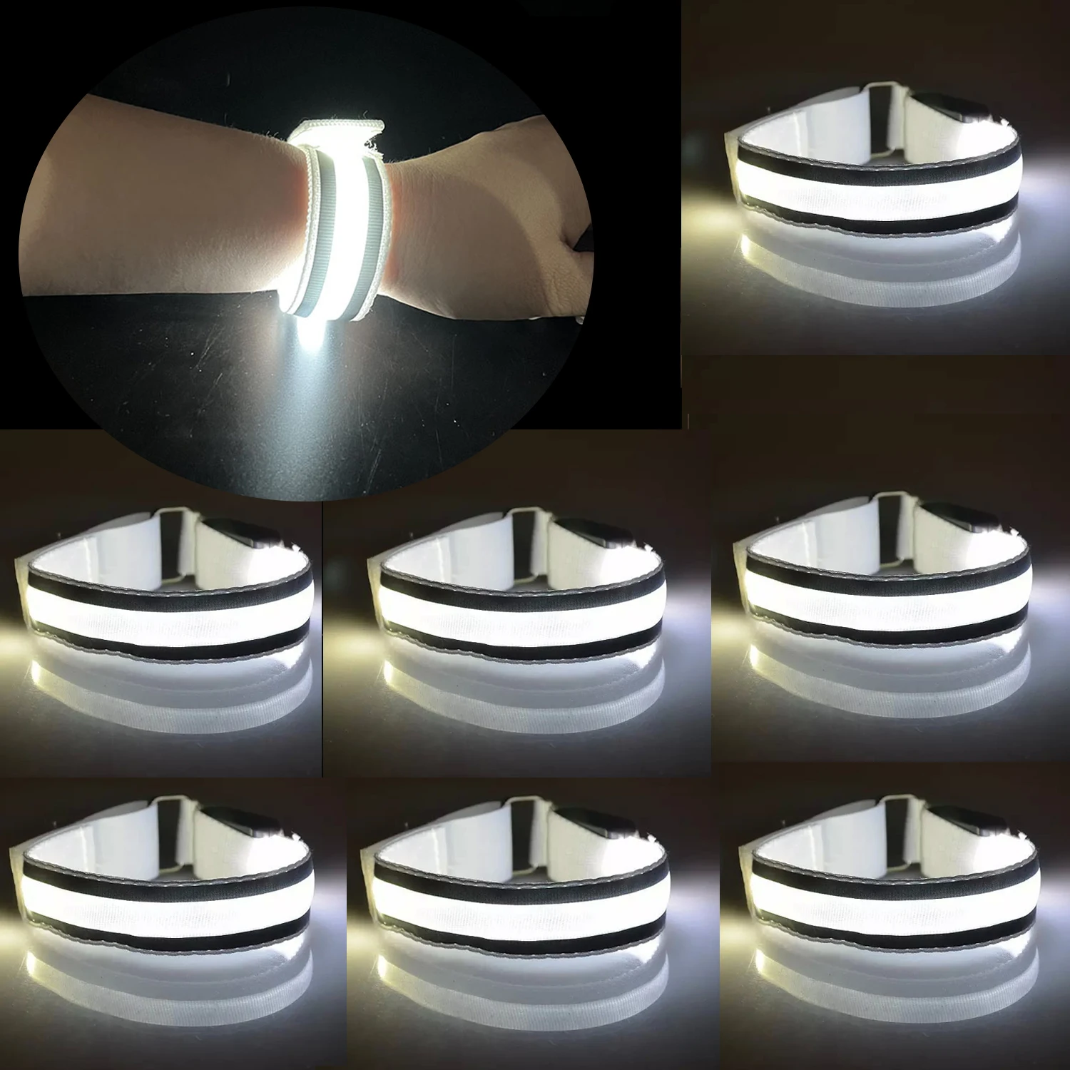 

20/100/500PCS LED Luminous Bracelets Reflective Glow Bracelets Concert Party Bar Glow Bracelet Sports Wrist Strap Party Supplies