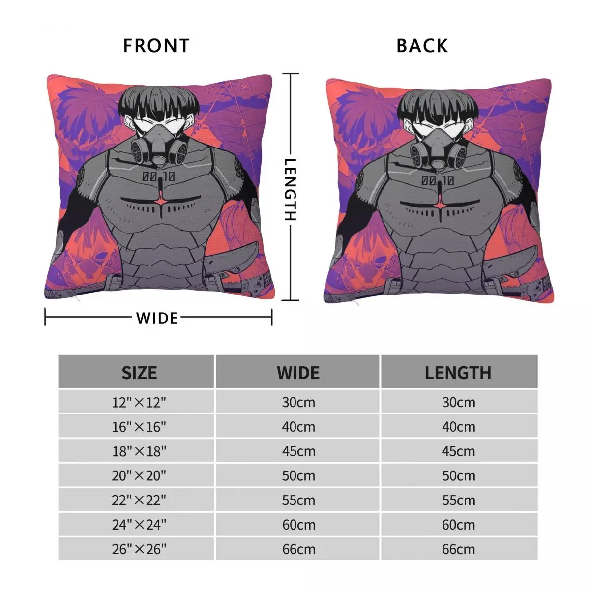 Game Kaiju No. 8 The Anime Square Pillowcase Cushion Cover Pillow Case Throw Pillow Cover for Home Bedroom Car