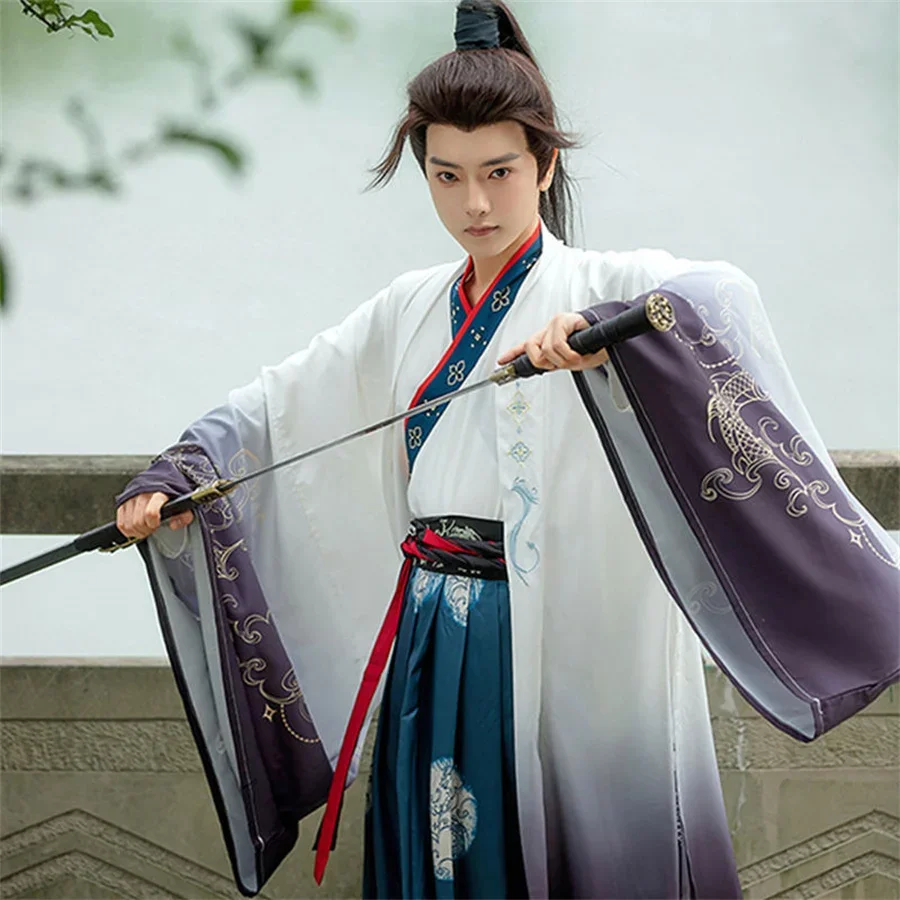 

Hanfu китайский манненский традиционный костюм, комплект Weijin Periode, шифоновый корсет, конфуцианские кубики, юбка, джентльмен, косплей-шоу