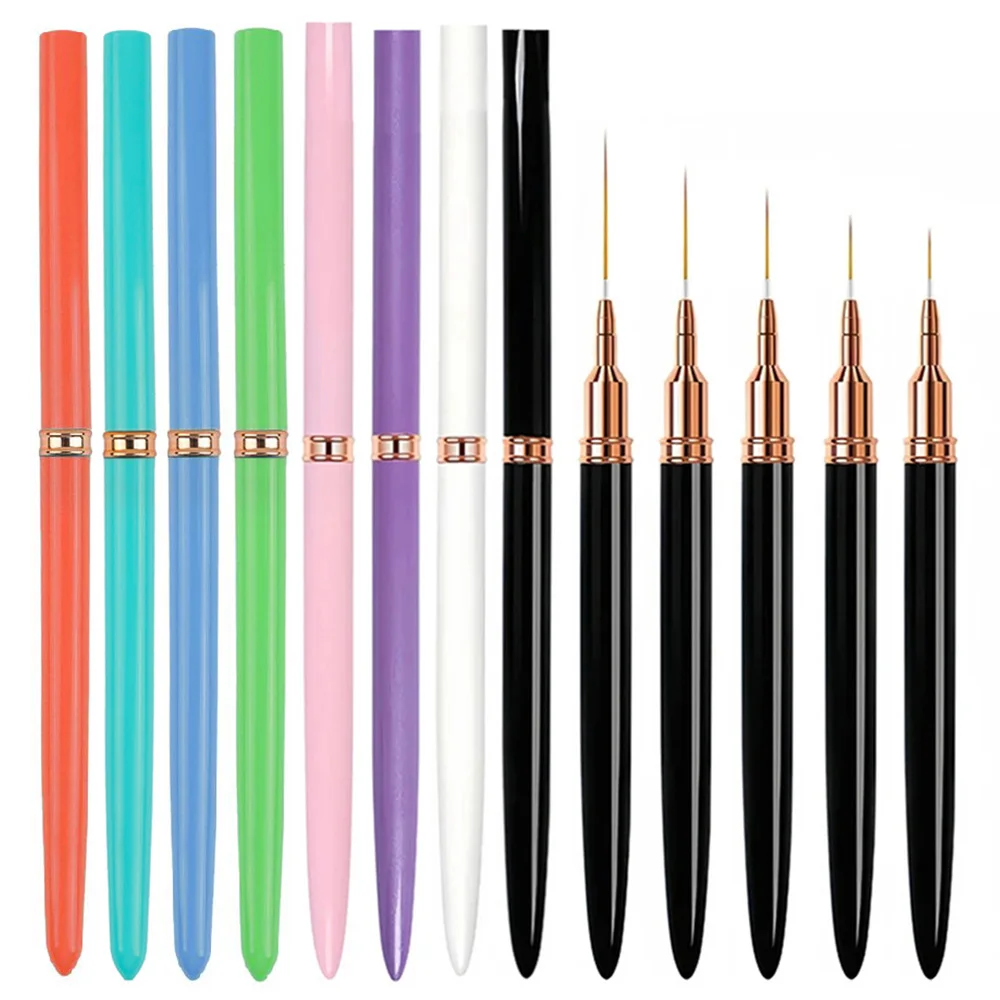 

5Pcs/set Nail Brushe Art Liner Pen UV Gel Brushes Painting Manicure Nail Tools 8 colors Nail Brush Pen